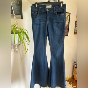 Free People Size 29 raw hem wide flared jeans